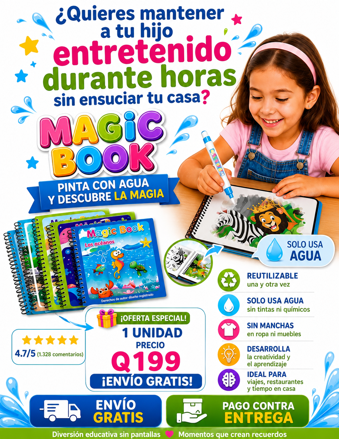 Cuaderno de Pintura Mágica con Agua