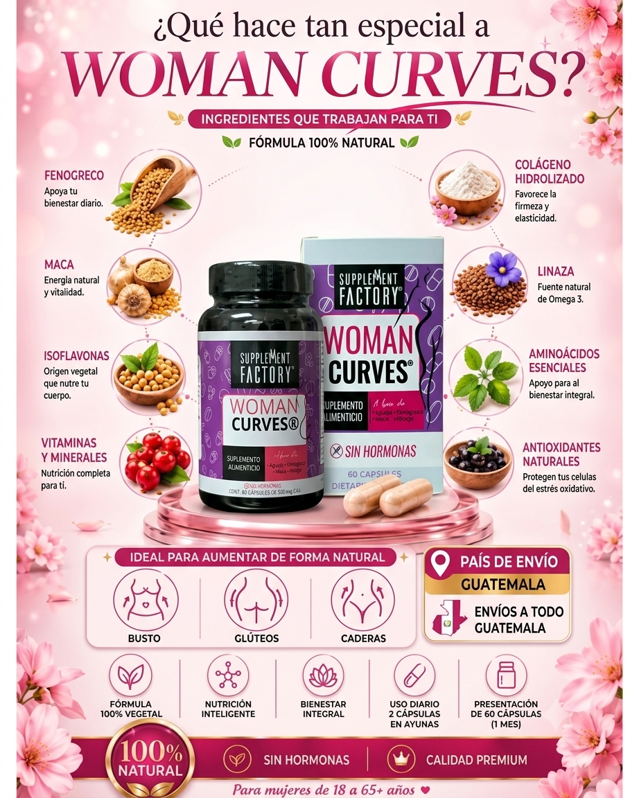 Woman Curves, Busto Y Gluteos, 60 Cápsulas + ENVIO GRATIS