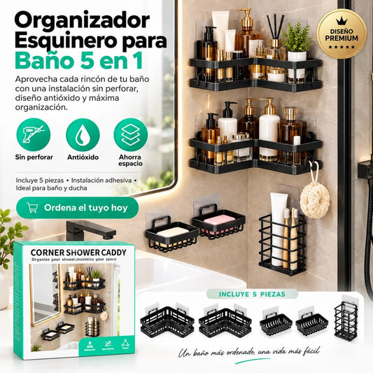 Kit Organizador De Ducha 5 Piezas