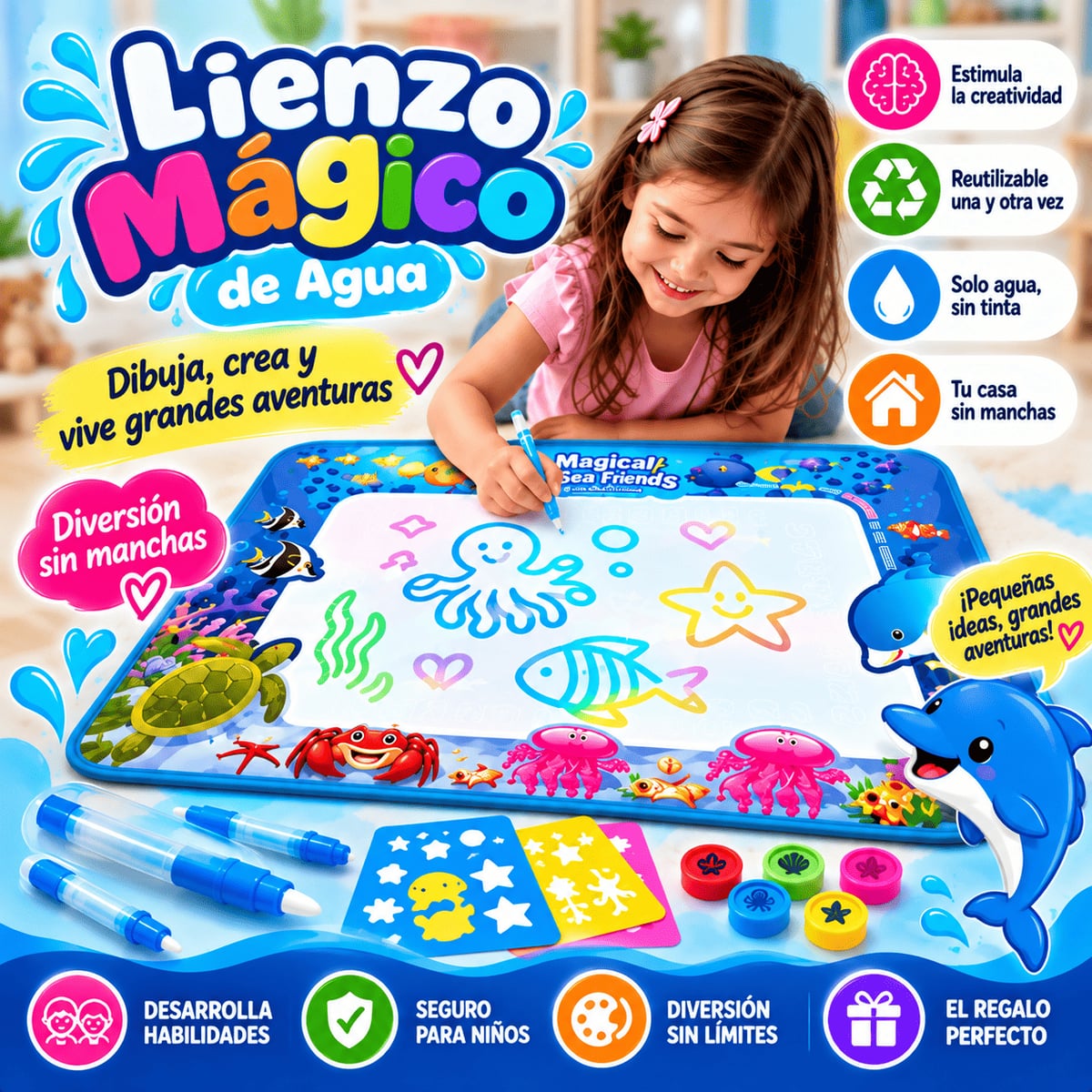 Lienzo Magico de agua