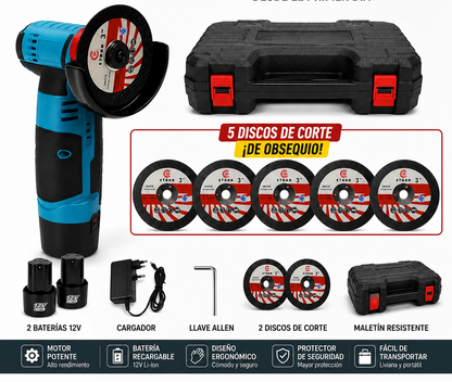 Pulidora Roby Inalambrica Doble Bateria Recargable Estuche 2 Discos
