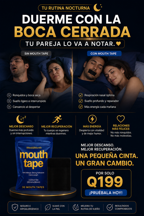 CINTA ADHESIVA BUCAL PARA SUEÑO PLACENTERO