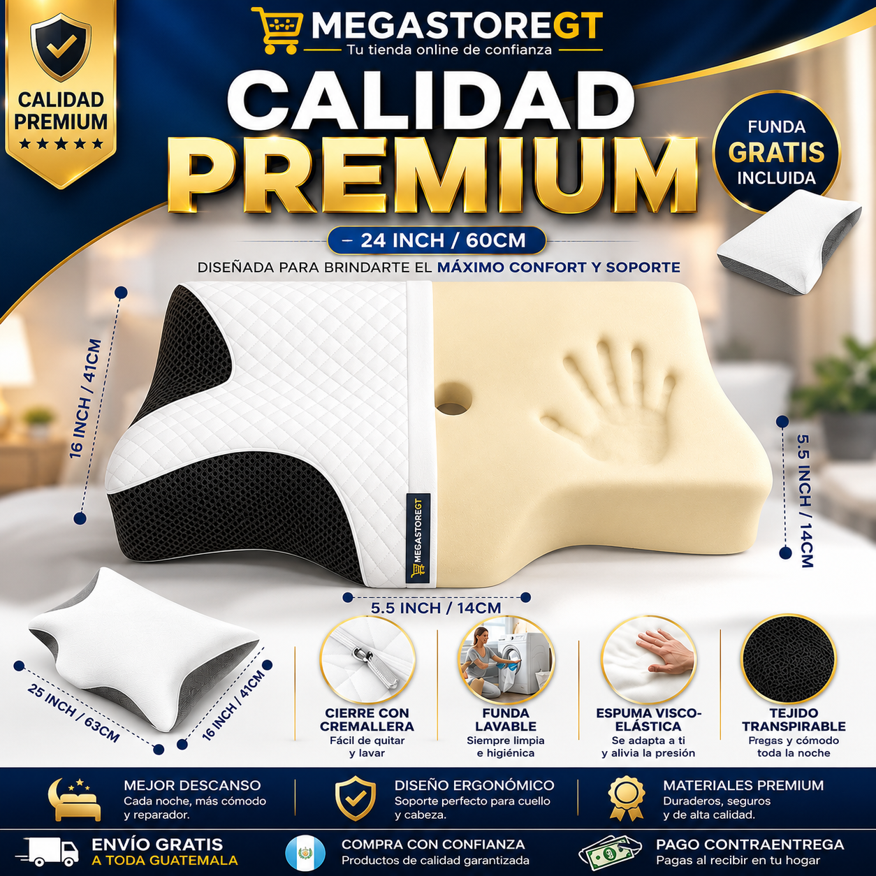 OrthoSleep™ – Almohada Cervical + ENVIO GRATIS