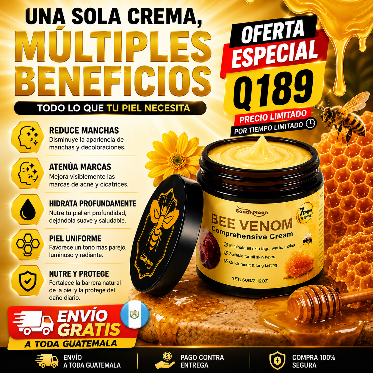Bee Venom Crema restauradora de manchas , cicatrices y marcas de Acné