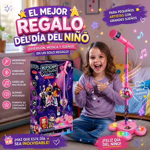 Micrófono Karaoke Infantil “Guerreras K-POP” 👧🎤 El Favorito de las Niñas