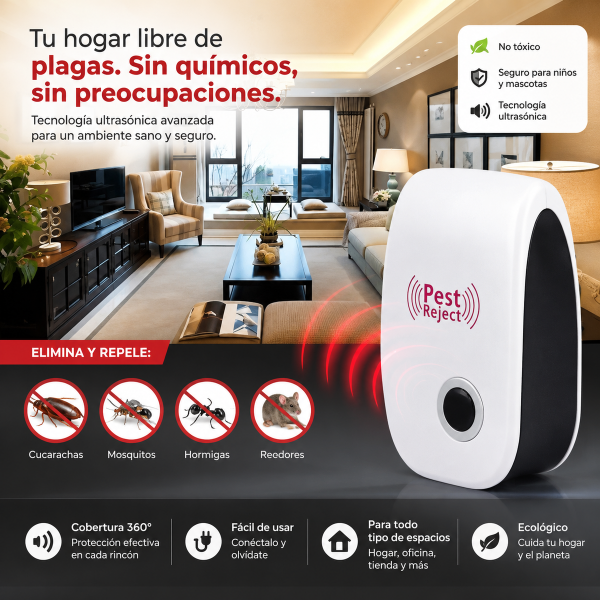 PEST REPELLER™ | Repelente Ultrasonico De Plagas Potente
