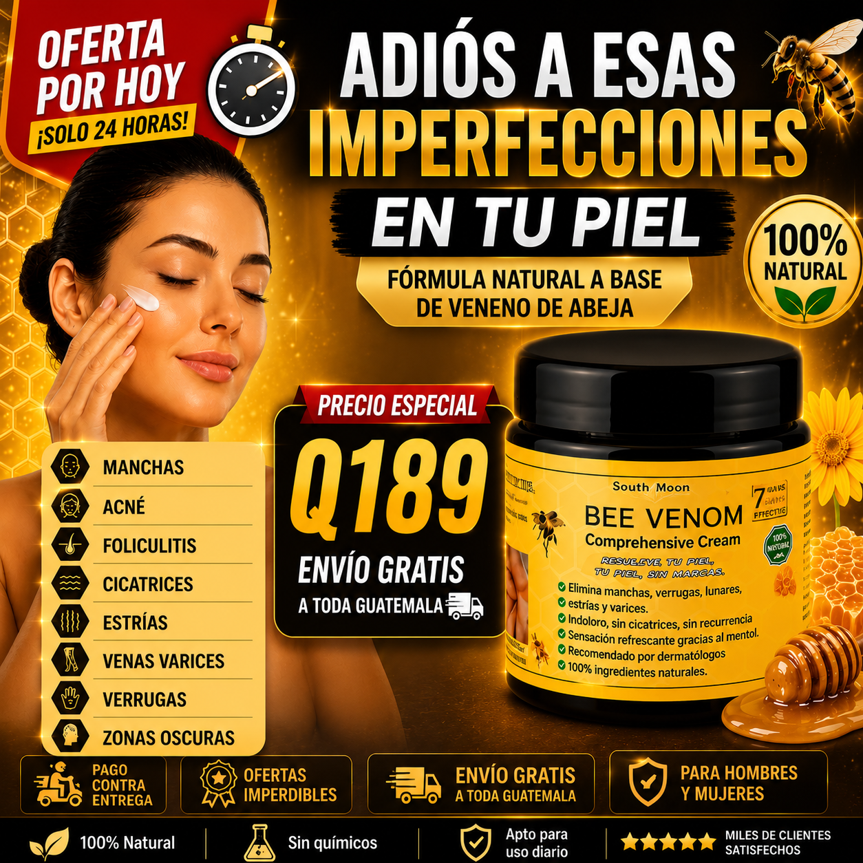 Bee Venom Crema restauradora de manchas , cicatrices y marcas de Acné