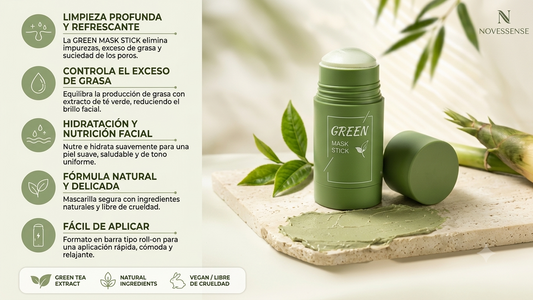 GreenPure® - Mascarilla Facial de Té Verde Anti Puntos Negros