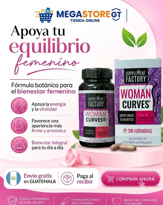 Woman Curves, Busto Y Gluteos, 60 Cápsulas + ENVIO GRATIS