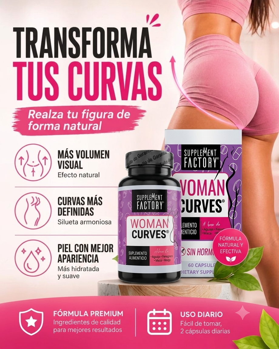 Woman Curves, Busto Y Gluteos, 60 Cápsulas + ENVIO GRATIS