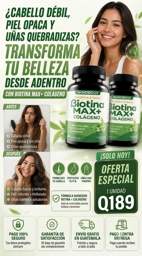 Biotina MAX+ Colágeno 60 Cápsulas + ENVIO GRATIS