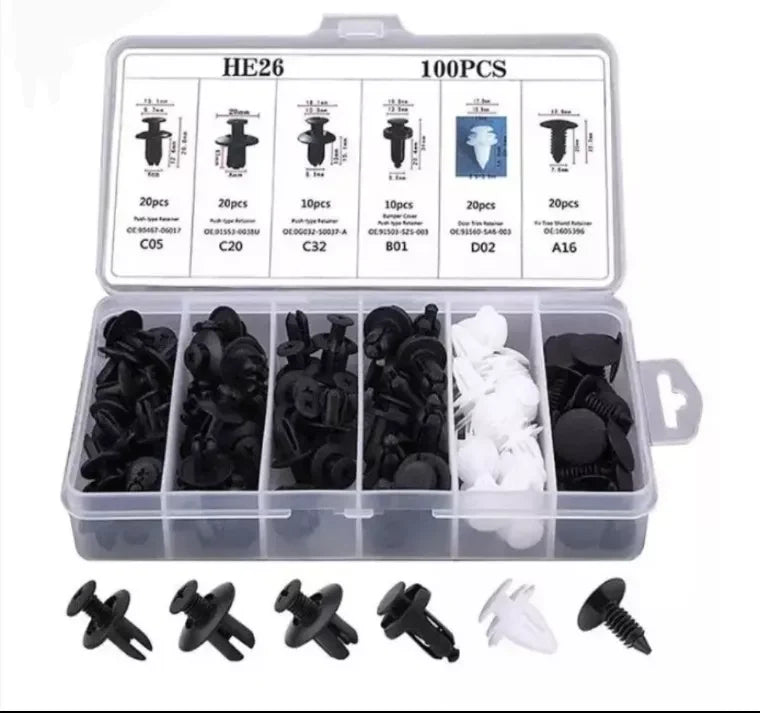 KIT 100 CLIPS "REMACHES" PARA CARRO.