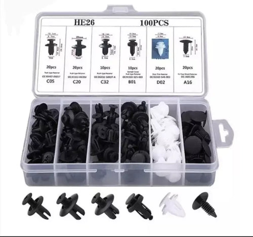 KIT 100 CLIPS "REMACHES" PARA CARRO.