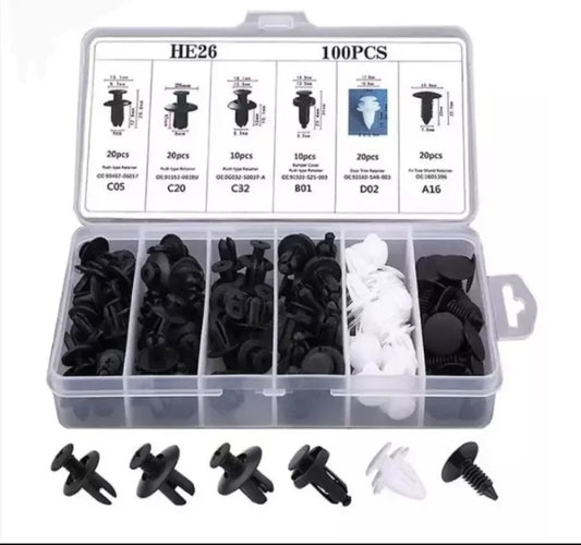 KIT 100 CLIPS "REMACHES" PARA CARRO.
