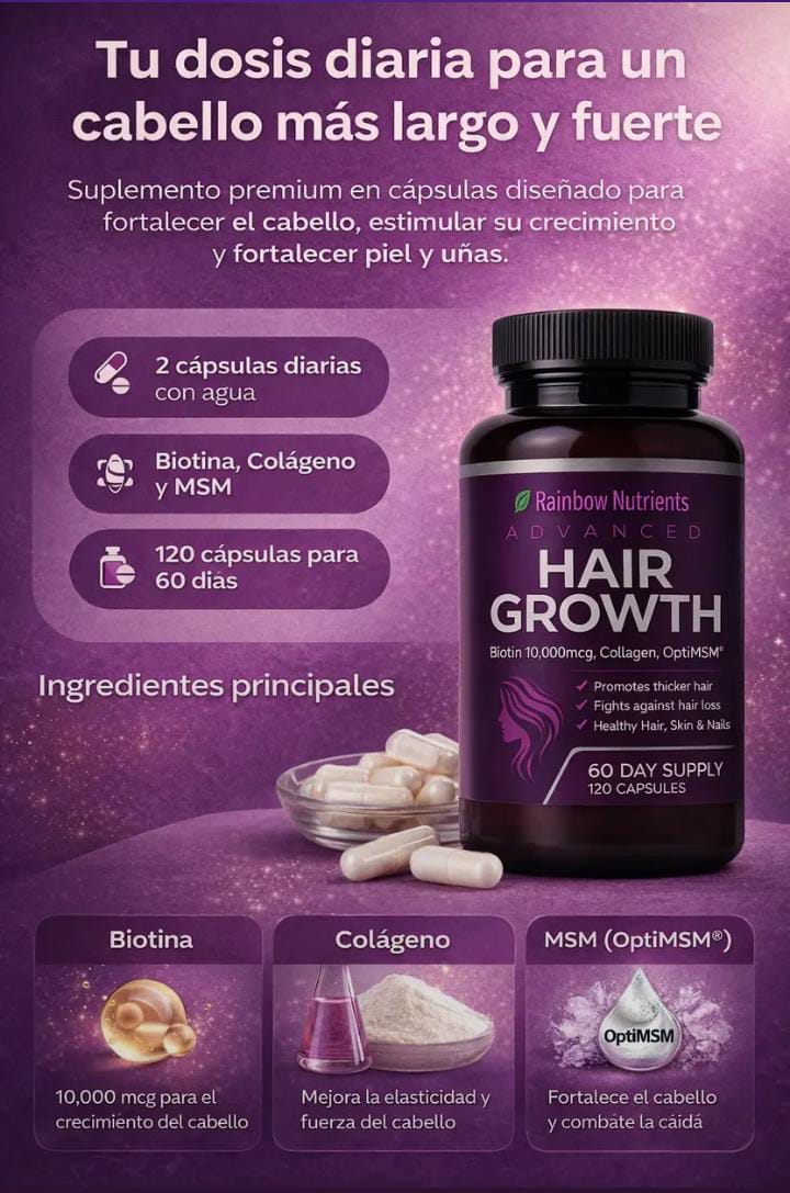 Vitaminas Rainbow Nutrients Para El Crecimiento Del Cabello + ENVIO GRATIS