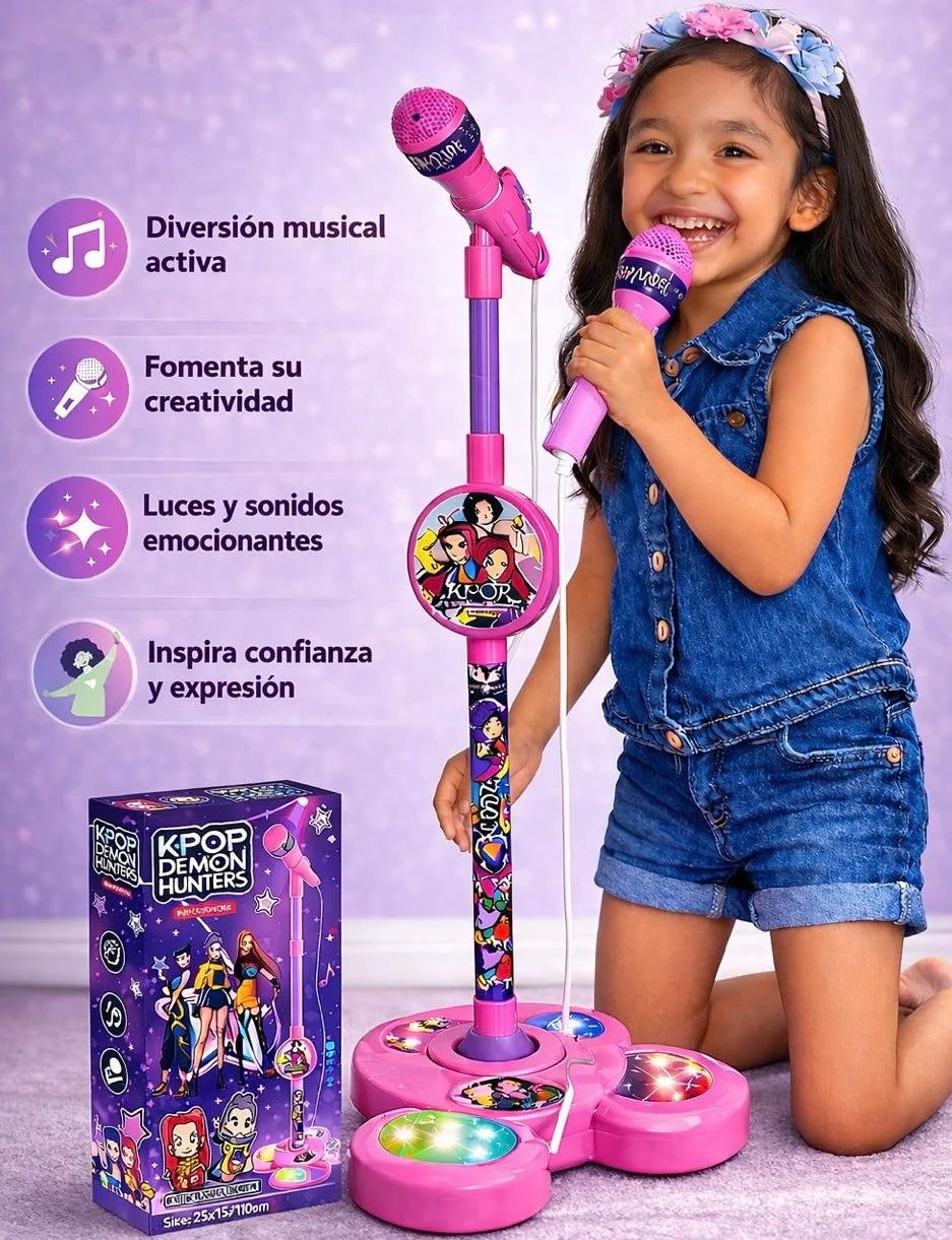 Micrófono Karaoke Infantil “Guerreras K-POP” 👧🎤 El Favorito de las Niñas